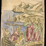 Иконный образец "Призвание Христом апостолов Петра, Андрея, Иоанна и Иакова Заведеевых"