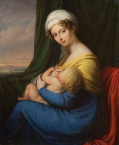 Неизвестный художник "Портрет княгини М.Ф. Барятинской с сыном" 1820-е