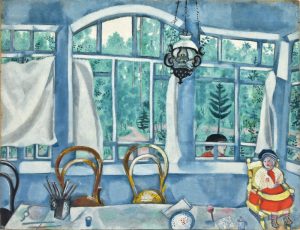 Марк Шагал "Вид в сад (Интерьер на даче)" 1917