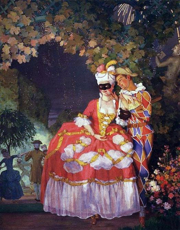 Константин Сомов "Арлекин и дама" 1921