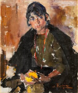 Николай Фешин "Портрет девочки из племени Таос" 1930
