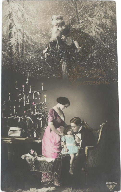 Неизвестный автор "Открытка "С Рождеством Христовым" 1910-е