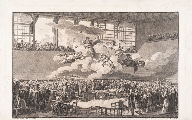 И.С. Эльман по оригиналу Ш. Монне "Клятва в зале для игры в мяч в Версале 20 июня 1789 года" 1792