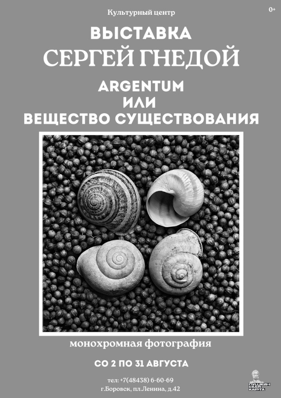 Сергей Гнедой. Argentum или Вещество существования Культурный центр имени Д.А. Жукова – Музейно-выставочный комплекс — Боровск.