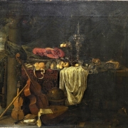 Ян ван ден Хекке "Роскошный натюрморт" 1659-1675. Картина до реставрации. Предоставлено: © Государственный Эрмитаж.