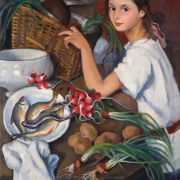 Зинаида Серебрякова ‎"‎Тата с овощами" 1923. Предоставлено: Галерейный центр "Артефакт".